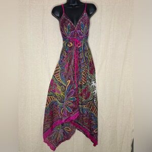 Women's Fuchsia Paisley Maxi Dress
